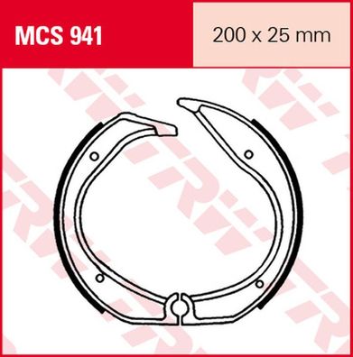 MCS941 Bremsbacken 200x25 BMW R45 R65 K75 R80 R100