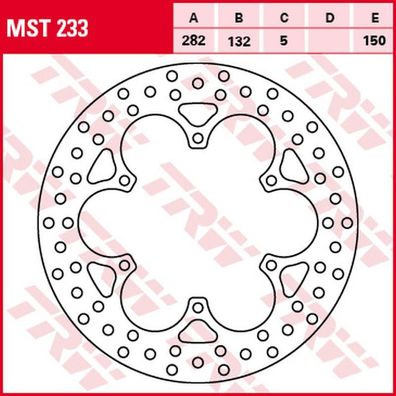 MST233 Bremsscheibe starr MZ/MUZ 650 Baghira Royal Enfield 500 Bullet Clubman Trails