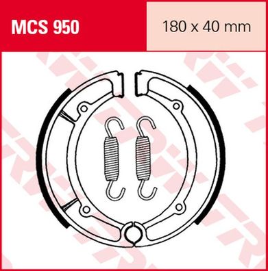 MCS950 Bremsbacken 180x40 Yamaha XV XJ 500 550 750 81-94