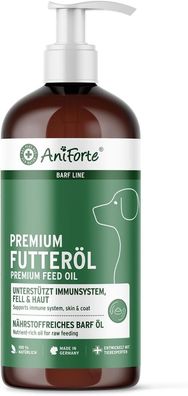 Aniforte Barf Futteröl 1L - Naturprodukt für Hunde, Kaltgepresst, Premium Öl