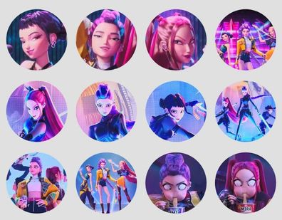 KPop Demon Hunters Essbar 12 Muffin Zuckermasse Tortenbild Tortenaufleger