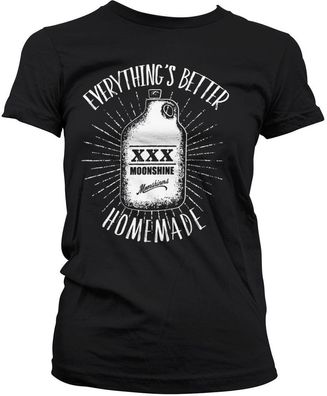 Moonshiners Damen Everythings Better Homemade Girly Tee DC-5-MS004-H82-13