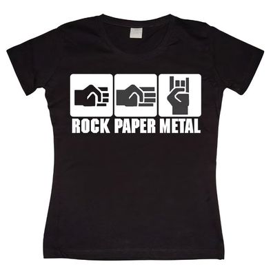 Tokigt Damen Rock Paper Metal Girly T-Shirt SH-5-10921-H1-3