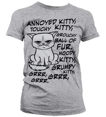 Tokigt Damen Grumpy Cat Girly T-Shirt SH-5-15701-H43-4