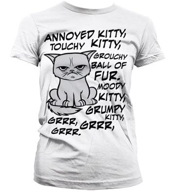 Tokigt Damen Grumpy Cat Girly T-Shirt SH-5-15701-H43-4