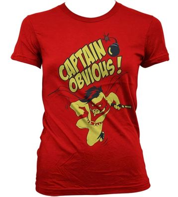 Tokigt Damen Captain Obvious Girly T-Shirt SH-5-15723-H48-1