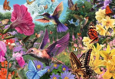 Kolibris und Schmetterlinge