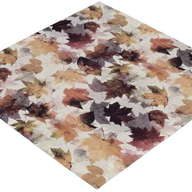 Tischdecke Baumwolle Herbst Mitteldecke 85x85 Blätter Modern Tischwäsche Hossner