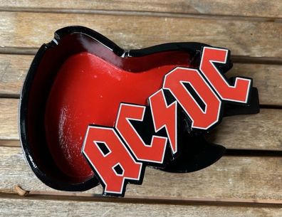 AC/DC - Design Tisch Aschenbecher in Gitarrenform - ACDC Logo