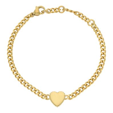 JuwelmaLux Herz Armband Edelstahl vergoldet Panzer JL16-03-0535