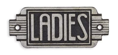 Ein gusseisernes Kunst-Deco-Schild „Ladies“ Replikat Retro Design Dekoration
