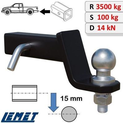 2-Zoll AHK-Einschub Adapter Erhöht US-AHK für Ford Ranger III Bj. ab 2011