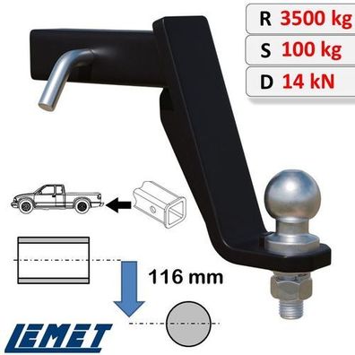 AHK 2-Zoll Einschub US-Adapter abgesenkt für Cadilac Escalade IV Bj. 2015-2019