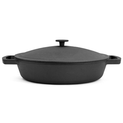36cm Gusseisenpfanne mit Deckel aus Gusseisen Bräter Schmortopf aus Gusseisen