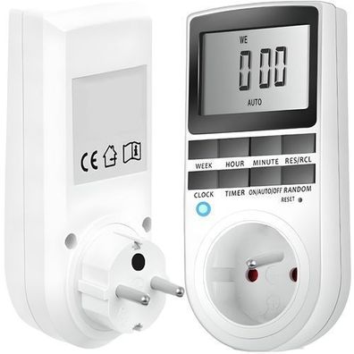 Digitale Zeitschaltuhr Steckdose mit LCD Display Timer Zeitschaltung Retoo