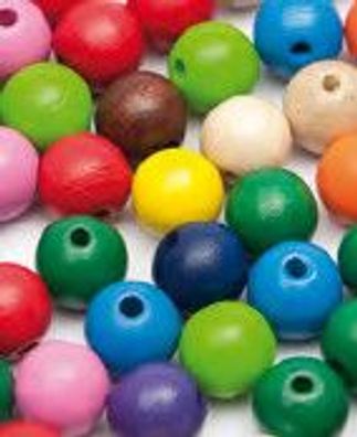 runde Holzperlen - gemischt