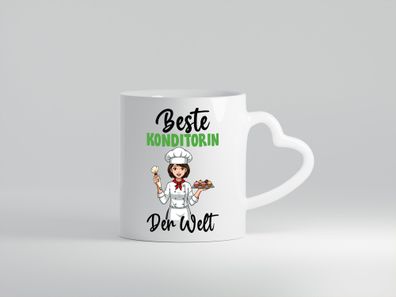 Beste Konditorin | Konditorei v2 - Herz Tasse Weiß