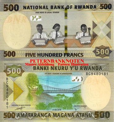 RUANDA / RWANDA 500 Francs 2019. Unc P. NEW 6165#