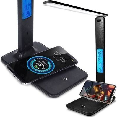 Schreibtischlampe LED mit USB Ladefunktion Tischleuchte Leselampe Schwarz Retoo