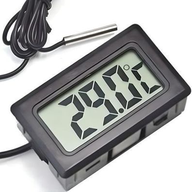 Digital LCD Thermometer mit Sonde Temperatursensor für Kühlschrank Schwarz Retoo