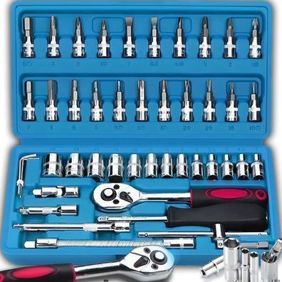 Steckschlüsselsatz 46 teilig Steckschlüssel Feinmechaniker Retoo