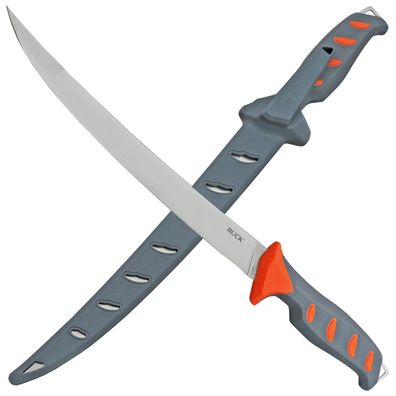 Buck 146 Hookset 9 Filetiermesser Küchenmesser inkl. Scheide grau/orange