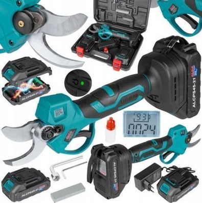 Akku Astschere 21V Elektrische Gartenschere mit 2 Akku 2.0Ah Rebschere Baumschere