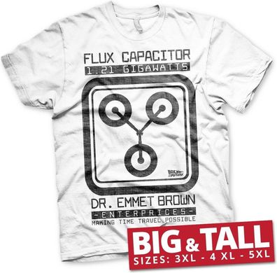 Back to the Future Flux Capacitor Big &amp; Tall T-Shirt White