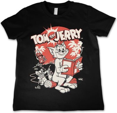 Tom &amp; Jerry Vintage Comic Kids T-Shirt Kinder Black