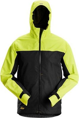 Snickers Workwear AllroundWork wasserdichte Softshell Arbeitsjacke Schwarz/Neongelb