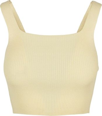 Urban Classics Damen Ladies Cropped Knit Top Softyellow