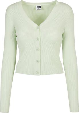 Urban Classics Damen Ladies Short Rib Knit Cardigan Lightmint