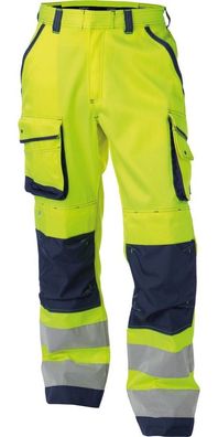 Dassy Warnschutzhose mit Kniepolstertaschen Chicago PESCO74 Neongelb/Dunkelblau