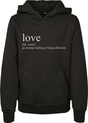 Mister Tee Kinder Kids Love Definition Hoody Black