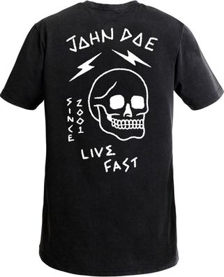 John Doe T-Shirt Live Fast Skull Black
