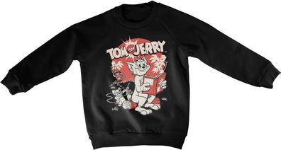 Tom &amp; Jerry Vintage Comic Kids Sweatshirt Kinder Black
