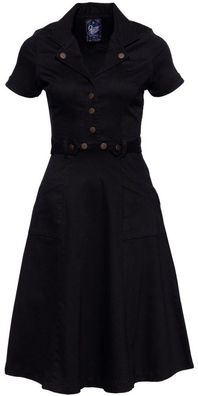 Queen Kerosin Swingkleid mit Rock in A-Linie und Buttonfly in der Front