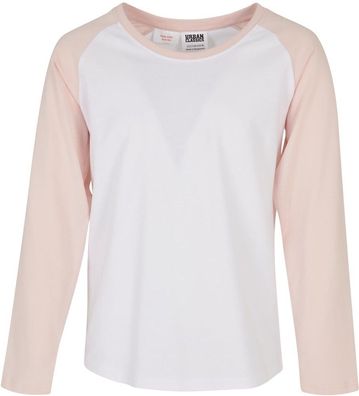 Urban Classics Mädchen Girls Contrast Raglan Longsleeve White/Pink