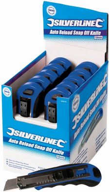 Silverline Trennwerkzeug 18-mm-Abbrechmesser mit automat. Klingennachladung, 10