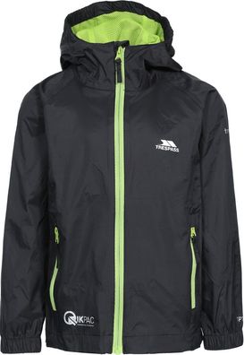 Trespass Kinder Regenjacke Qikpac Jacket - Unisex Kids Packaway Jacket Tp75 Black