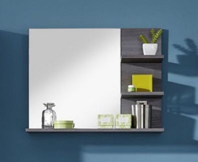 Badspiegel Badezimmer Bad Spiegel Sardegna grau mit Regal Ablage Möbel Miami 70 cm