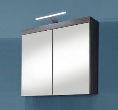 Spiegelschrank Miami Badezimmer Schrank Sardegna rauchsilber grau LED Spiegellampe