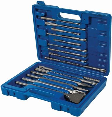 Silverline Bohrersätze SDS-Plus-Steinbohrer und -Meißel, 15-tlg. Satz