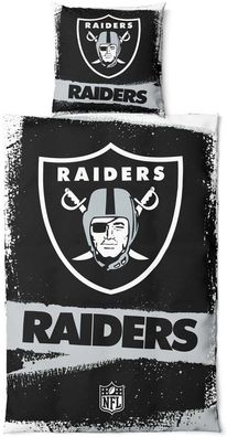 Las Vegas Raiders Bettwäsche-Set RAW American Football NFL 135x200 + 80x80cm