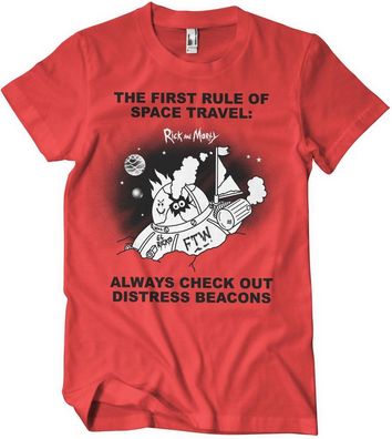 Rick And Morty Distressed Beacons T-Shirt Red