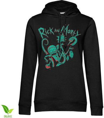 Rick And Morty Duotone Girls Hoodie Damen Black