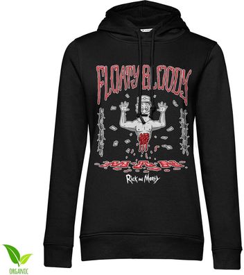 Rick And Morty Floaty Bloody Man Girls Hoodie Damen Black