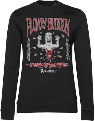 Rick And Morty Floaty Bloody Man Girly Sweatshirt Damen Black