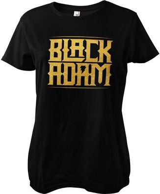 Black Adam Gold Logo Girly Tee Damen T-Shirt Black