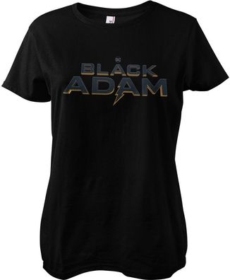 Black Adam Dark Logo Girly Tee Damen T-Shirt Black